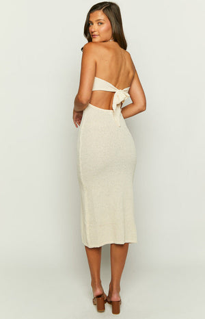 Skye Cream Knit Midi Dress