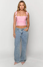 Sonny Mid Wash Low Rise Wide Leg Jeans Image