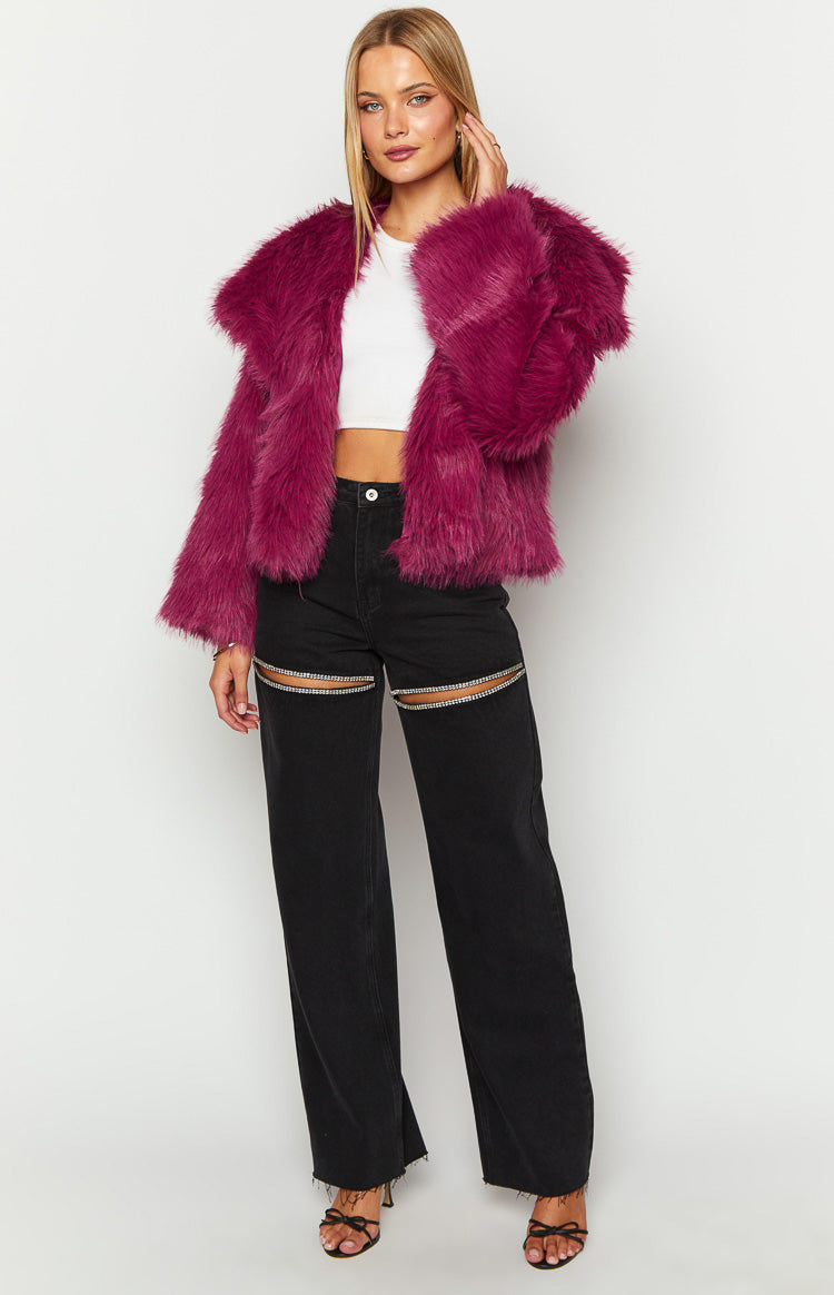 Sophie Purple Faux Fur Jacket Image