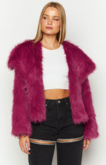 Sophie Purple Faux Fur Jacket Image