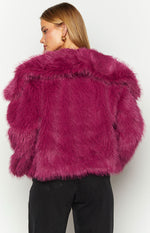 Sophie Purple Faux Fur Jacket Image