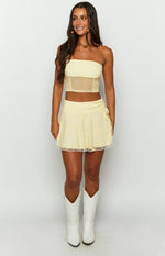 Stay Yellow Mesh Mini Skirt Image