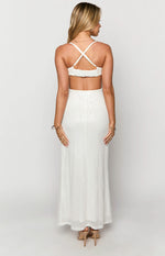 Taleah White Sequin Cut Out Maxi Dress Image