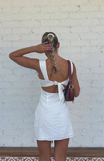 Taylor White Tie Back Mini Dress Image