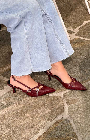 Therapy Juicy Red Patent Slingback Heels