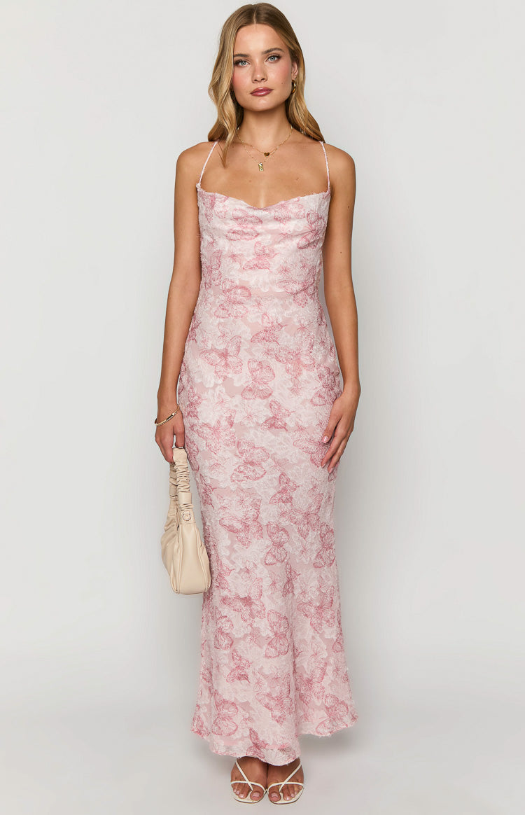 Valentina Pink Butterfly Maxi Dress Image