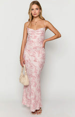 Valentina Pink Butterfly Maxi Dress Image