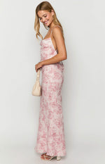 Valentina Pink Butterfly Maxi Dress Image