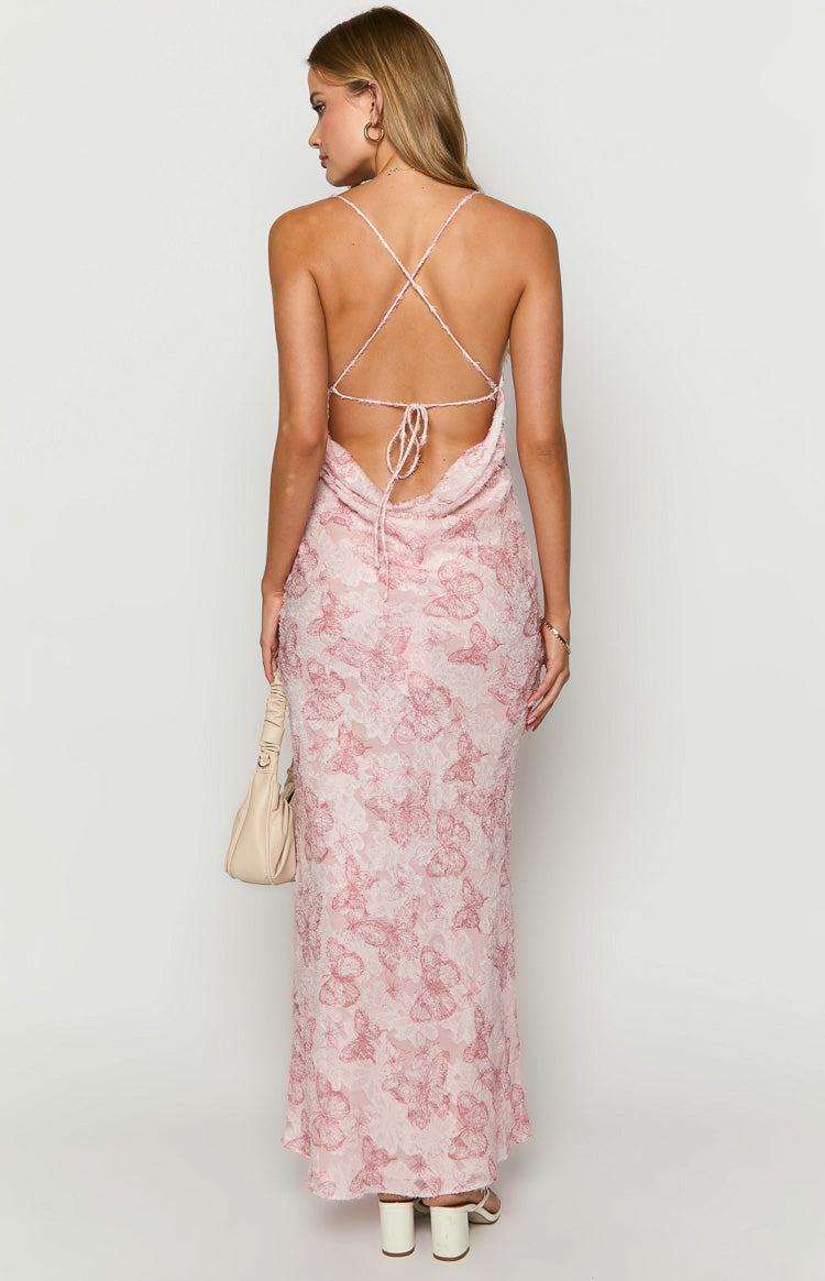 Valentina Pink Butterfly Maxi Dress Image