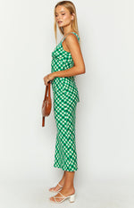 Verlaine Green Check Maxi Dress Image