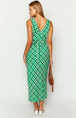 Verlaine Green Check Maxi Dress Image