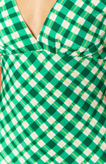 Verlaine Green Check Maxi Dress Image