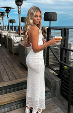 Novalie White Lace Halter Maxi Dress Image