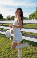 Tulip Cream Crochet Mini Dress Image