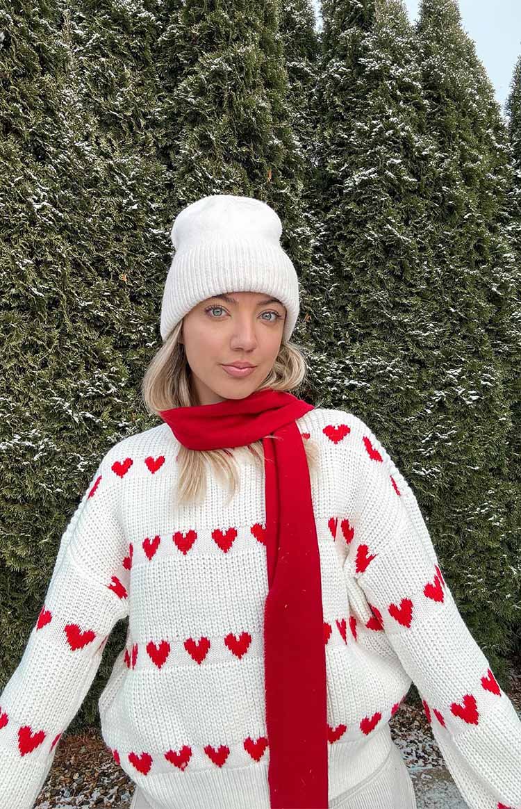 Lovey Red Heart Stripe Jumper