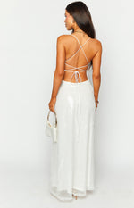 Zari White Sequin Maxi Dress Image