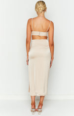 Alaia Champagne Formal Midi Dress Image