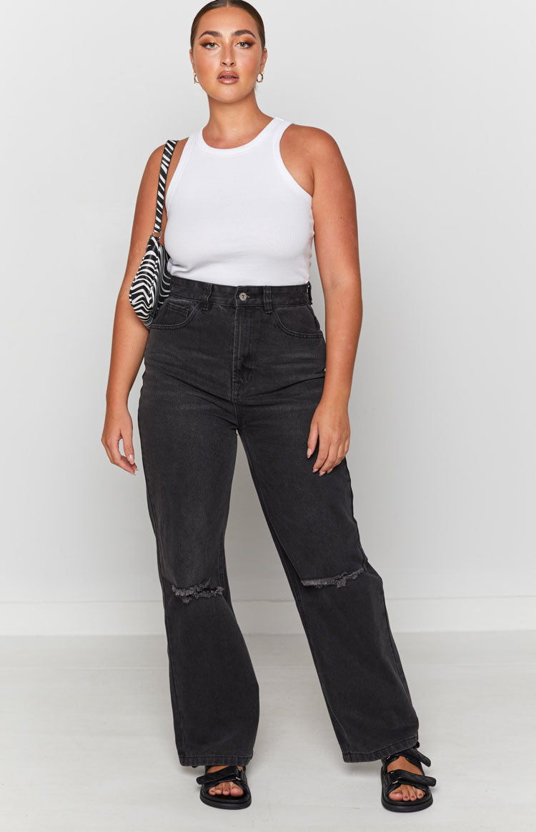 Robin Wide Leg Jeans Black Wash Image