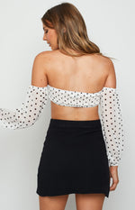 Carita White Printed Crop Top Image