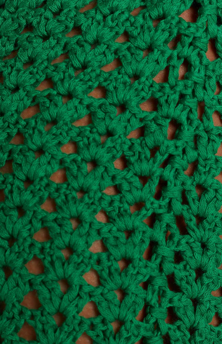 Courtside Green Mini Crochet Skirt