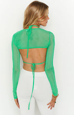 Enya Green Mesh Bra and Crop Set Image