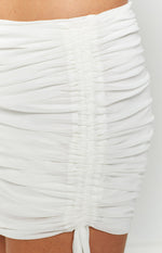 Freedom White Ruched Mini Skirt Image