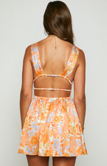 Genovia Orange Floral Mini Dress Image