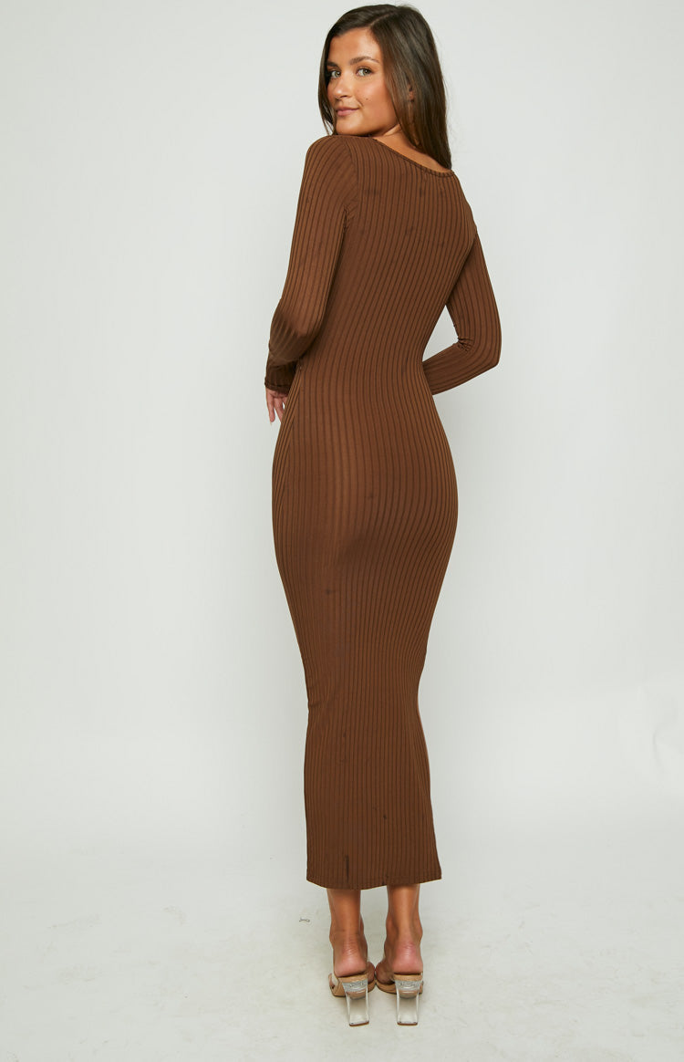 Hailey Cut Out Midi Brown