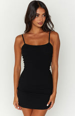 Ingrid Black Mini Slip Dress Image