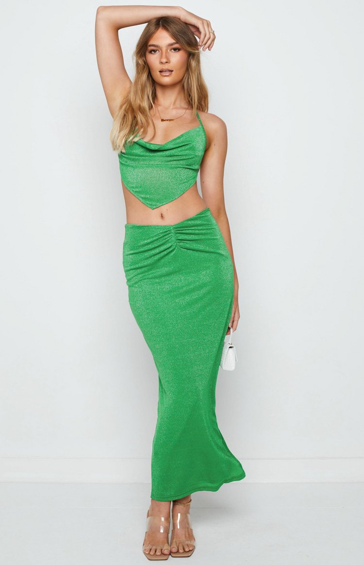 Ingrid Green Maxi Skirt Image