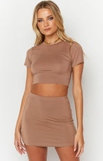 Jasper Latte Mini Skirt Image