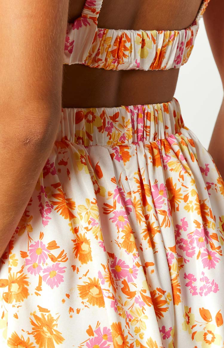 Orange and clearance pink floral dress