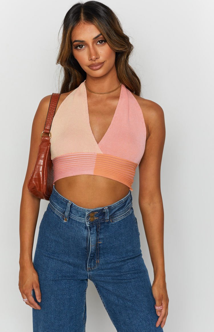 Kallie Halter Neck Top Pink Image