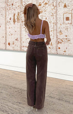 Kansis Brown Uneven Waist Jeans Image