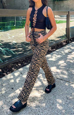 Kennedi Brown Print Pants Image