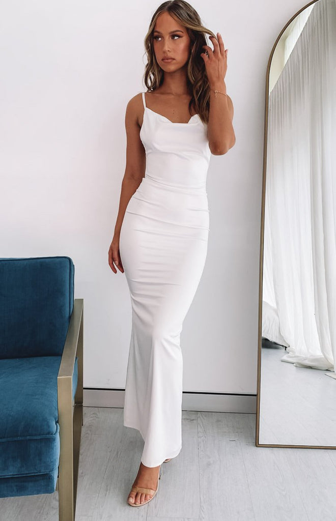 Kissing You Maxi Formal Dress Cream – Beginning Boutique NZ