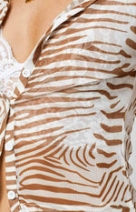 Lioness Collins Mesh Top Brown Image