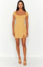 Love & Lust Yellow Floral Cap Sleeve Mini Dress Image