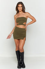 Maria Khaki Mini Skirt Image