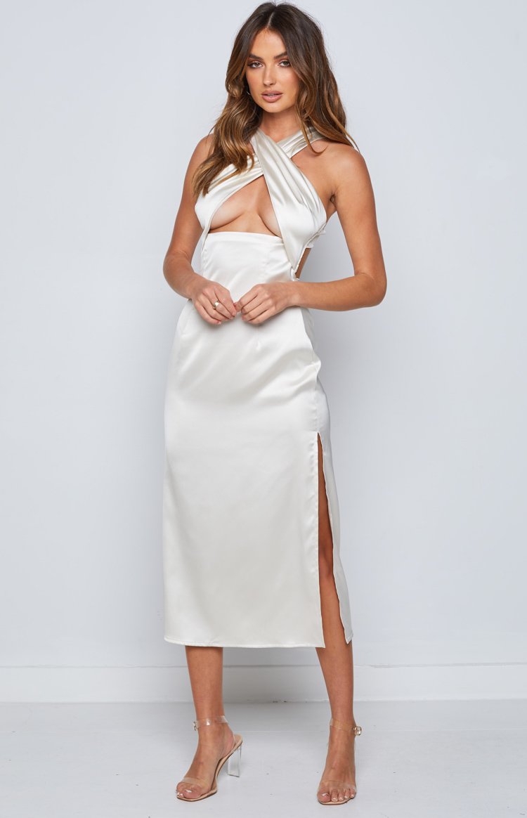 Mirah Cream Midi Dress Image