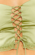 Nyssa Green Lace Front Top Image