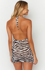 Parker White Print Mesh Dress Image