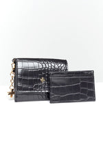 Peta & Jain Chana Wallet Black Croc (FREE over $300) Image