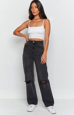 Robin Wide Leg Jeans Black Wash Image