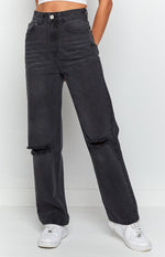 Robin Wide Leg Jeans Black Wash Image