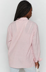 The Sarah Shirt Pink Pinstripe Image