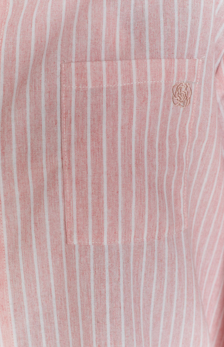 The Sarah Shirt Pink Pinstripe