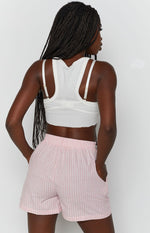 The Sarah Shorts Pink Pinstripe Image