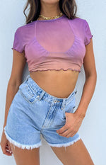 Sunset Purple Mesh Top Image