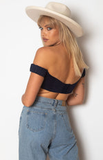 Susie Off The Shoulder Crop Top Midnight Image